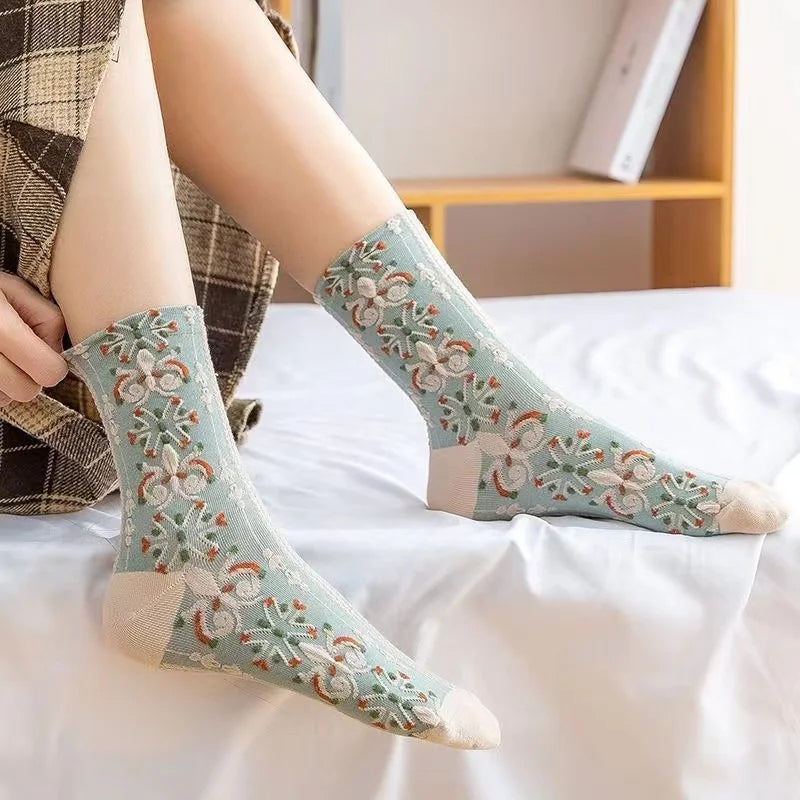 Aveline Embroidered Socks