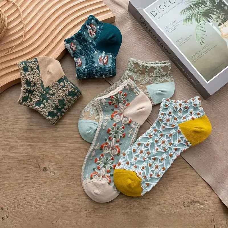 Aveline Embroidered Socks
