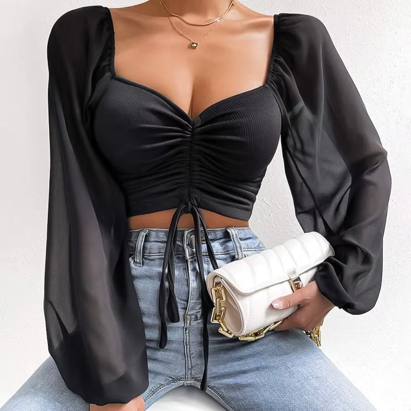 Aura Cinch-Crop Blouse