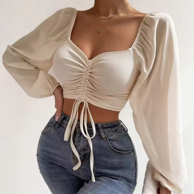 Aura Cinch-Crop Blouse