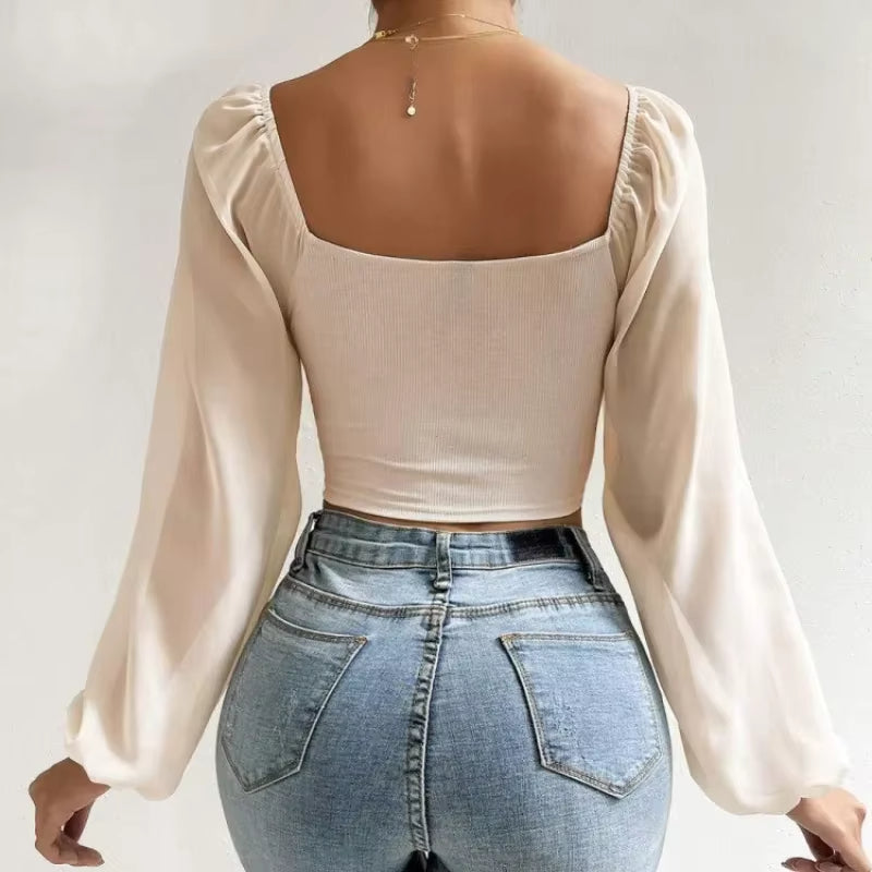 Aura Cinch-Crop Blouse