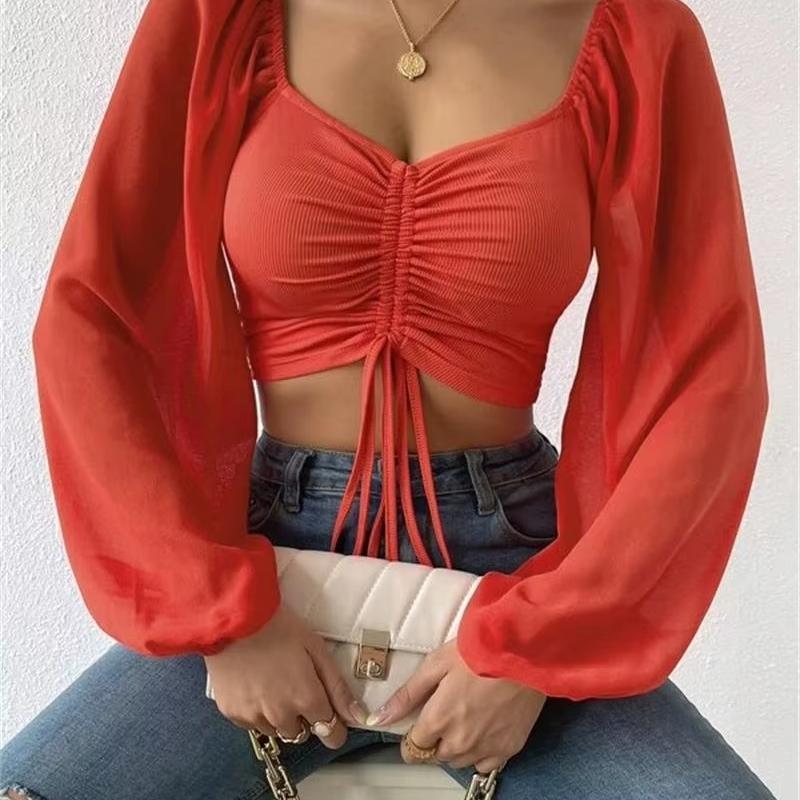 Aura Cinch-Crop Blouse