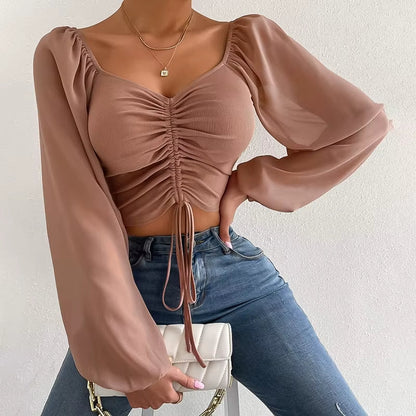 Aura Cinch-Crop Blouse