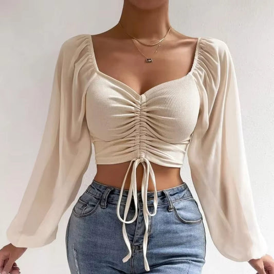 Aura Cinch-Crop Blouse